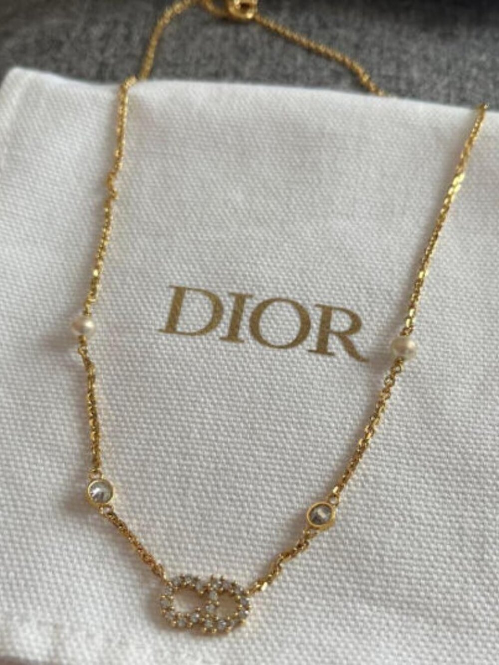 Dior Gold Necklace with White Accents - Picture 3 of 6
